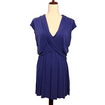 #ad Free People Womens Purple Blue Cupo Criss Cross Mini Dress Size Small Sleeveless