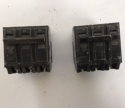 #ad LOT Of 2 GE General Electric Type RV 2937 THQL 30A 3 Pole Breakers 40C