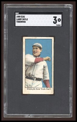 #ad 1909 E101 Set of 50 Larry Doyle SGC 3 VG Throwing Only 4 Graded Higher