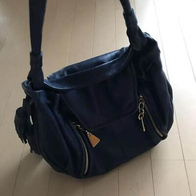 #ad Sea by Chloe 2way Navy leather shoulder bag leather women#x27;s from Japan USED