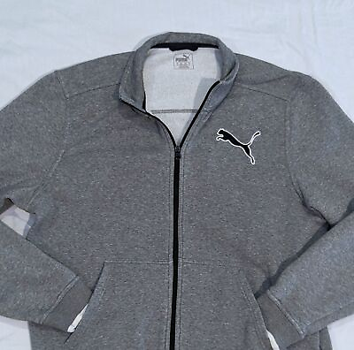 #ad Puma Full Zip Up Men#x27;s Grey Sweatshirt Collared Size XL