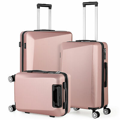 #ad 3PCS Set Travel Luggage w Spinner Wheels Hardshell Lightweight Suitcase TSA Lock