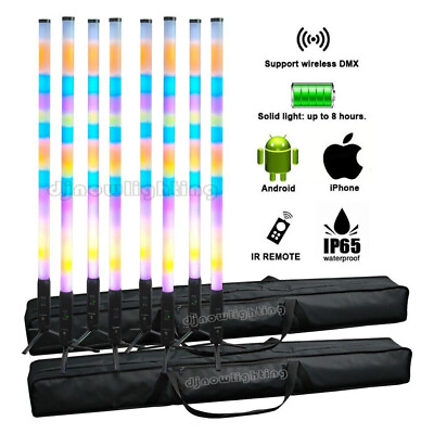 #ad 8pcs 360 Titan Tubes Wireless Battery Pixel Led Tube Light for Dj Stage Lights