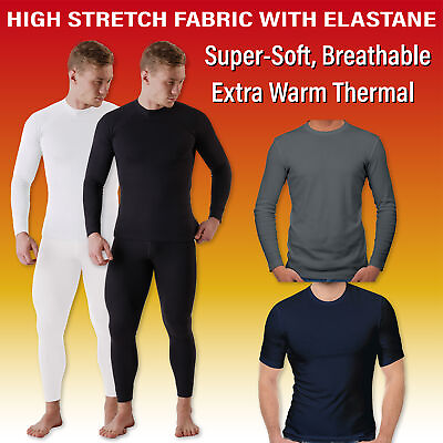 #ad Mens Thermal Underwear Long Johns Short Sleeve T Shirts Warm Baselayer S XL