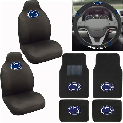 #ad New NCAA Penn State Car Truck Seat Covers Floor Mats Steering Wheel Cover