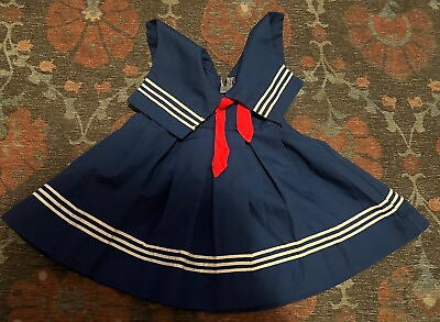 #ad Vintage Nautical Sailor Handmade Baby Dress