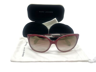 #ad Sunglasses Womens Marc By Marc Jacobs Burgundy Silver Designer Cat Eye With Case
