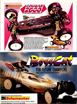 #ad Boss Cat Cougar RC Buggy Vintage Print Ad Wall Art Decor Schumacher