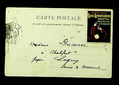#ad SEPHIL FRANCE 1905 PARIS VAL DE GRACE ABBEY PPC W 5cLABEL TO DAGNY