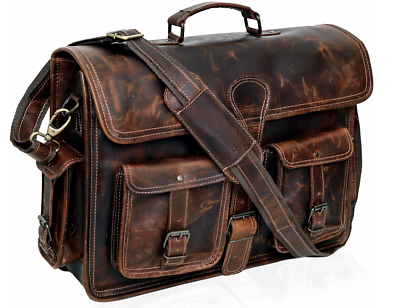 #ad #ad Leather Laptop Messenger Bag Vintage Briefcase Satchel for Men and Women