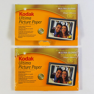 #ad Lot of Kodak Ultima Picture Paper Photo Paper 4 x 6 in Ultra Glossy For Inkjet