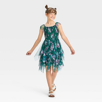 #ad Zenzi Girls#x27; Flutter Sleeve Dress