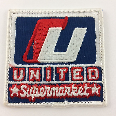 #ad Vintage United Supermarket Patch Retail Advertising Embroidered Iron On FLAWED