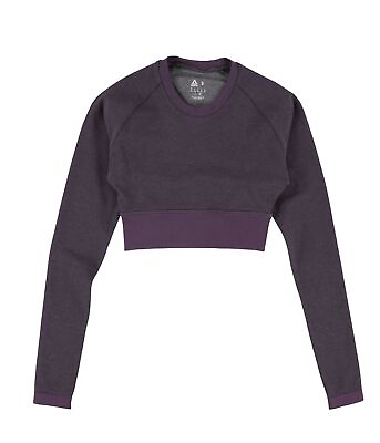 #ad Reebok Womens Nature X Cover Henley Shirt Purple Small