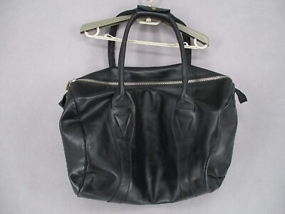 #ad RM Williams Bag Black Leather Duffle Zip Logo Zip Overnight Travel