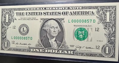 #ad $1 dollar bill Very low serial numbers and Birthday days 2009