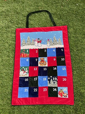 #ad Lands End Christmas Needlepoint Advent Countdown Calendar Large Wall Hanging