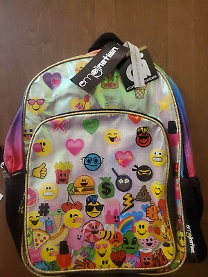 #ad Emoji Pattern Kids 16quot; Height EmojiNation Multicolor Backpack Brand NWT