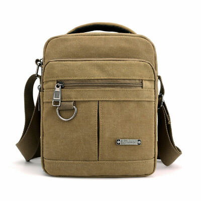 New Casual Canvas Shoulder Bag Men Messenger Bags Lightweight Small Travel Bag $19.85