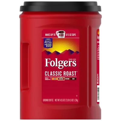 #ad Folgers Classic Roast Ground Coffee MEDIUM ROAST 43.5 Oz