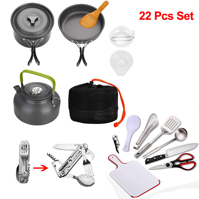 Camping Cookware Set Camping Cooking Set Portable Mess Kit Backpacking Gear