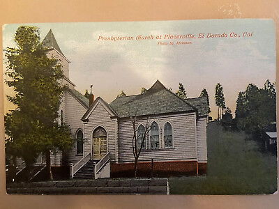 #ad Vintage Presbyterian Church Placerville California El Dorado Co Postcard Unused