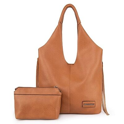 #ad Hobo Bags for Women Slouchy Shoulder Purses and Handbags B Tassel Brown