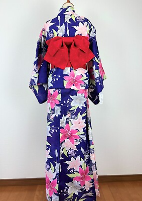 #ad 【Brand New】Yukata lilly Cotton Hemp Yukata Kimono for Women Summer Kimono