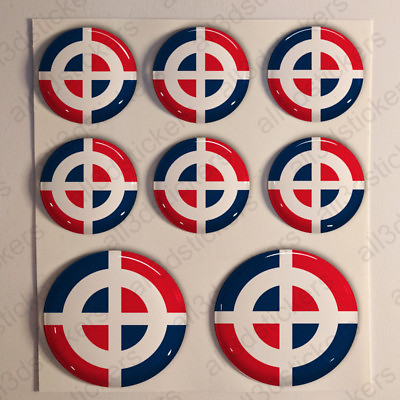 #ad Dominican Republic Stickers Cockade 3D Roundel Resin Domed Air Force Sticker