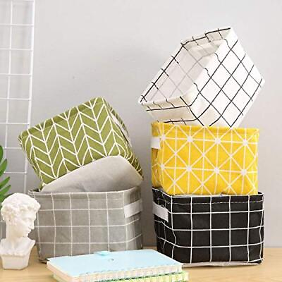 #ad Miaro 5 Pack Canvas Storage Basket Bins Home Decor Organizers Bag for Adult M...