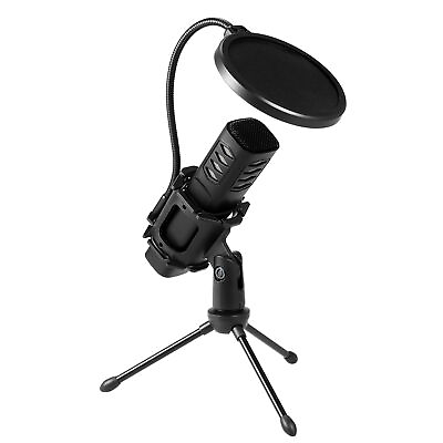 #ad USB Microphone Cardioid Condenser Mic with Tripod Stand Filter Shock G2I3