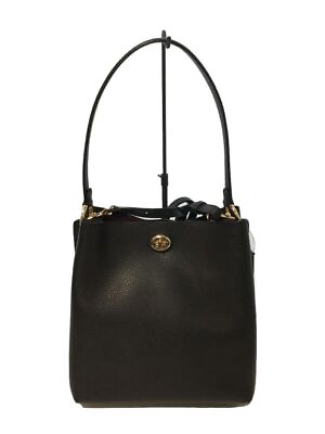 #ad COACH Shoulder Bag Charlie Bucket L1992 55200 Leather Black Used