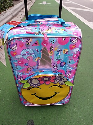 #ad Travel Suitcase 2 Wheels Extra Lightweight Kids Cartoon Print Canvas Material