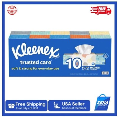 #ad Kleenex Trusted Care Everyday Facial Tissues Family Box 10 Boxes 230 Per...