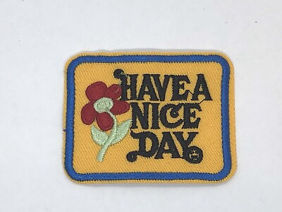 #ad Have a Nice Day Iron on Patch Vintage 70s Style Retro Hippie Flower 2.4x1.75inch