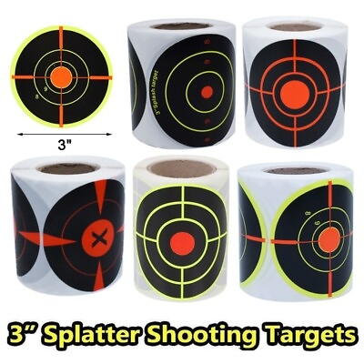 #ad 100 250Pcs 3quot;Shooting Self Adhesive Targets Splatter Reactive Stickers Red Green