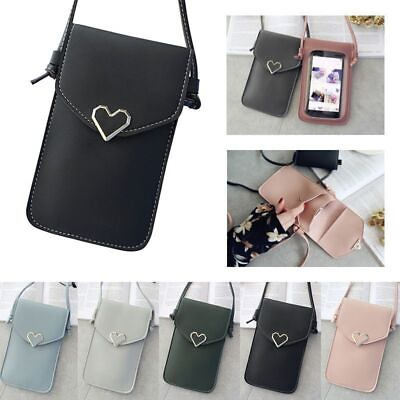 #ad Women Crossbody Touch Screen Bag Cell Phone Holder Case Wallet With Clear Window