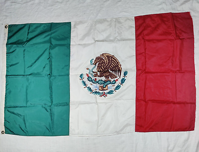 #ad Vintage Mexico Flag 2x3 NYL GLO High Quality Nylon Made in USA Fast Shipping