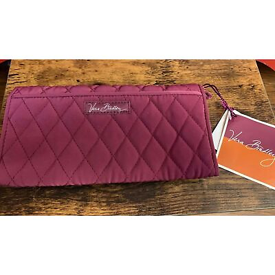 #ad NWT Vera Bradley Clutch Wallet Wristlet Magenta Quilted Zip Coin Credit Card NEW