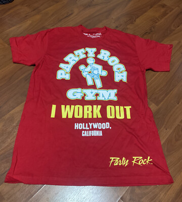 #ad LMFAO Party Rock Gym I Work Out medium red Shirt