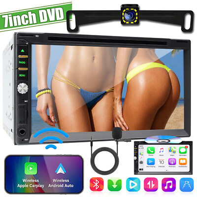 #ad Double 2 Din 7quot; Touch Screen Car Stereo DVD CD Player Apple Carplay Android Auto