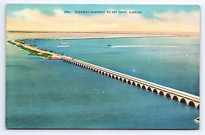 #ad Postcard Overseas Highway to Key West Florida FL
