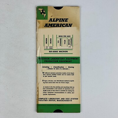 #ad Alpine American Particle Size Calculator Slide Card 1969