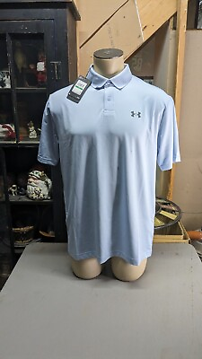 #ad New UNDER ARMOUR Mens Performance Polo 2.0 Golf Shirt Blue Sz Large
