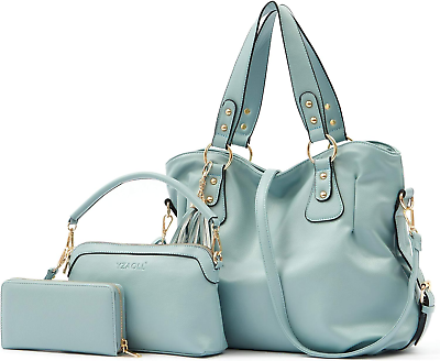 Women Large Hobo Bags Purse Wallet Set Female Fashion Tote Shoulder Handbags NEW