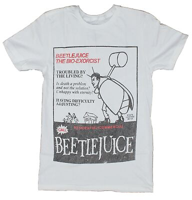 #ad Beetlejuice Adult New T Shirt The Bio Exorcist Pest Removal Logo Shirt