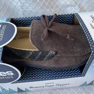new TOTES Mens XL Brown Memory Foam Loafers Slippers Size 11 12 shoes outdoor $17.00