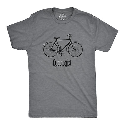 #ad Mens Cycologist Funny Psychology Biking Cyclist Novelty Sarcasm Graphic T Shirt