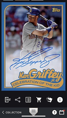 #ad ICONIC KEN GRIFFEY JR CELEBRATION OF THE KID 24 COLOR SIGNATURE TOPPS BUNT DIGTL