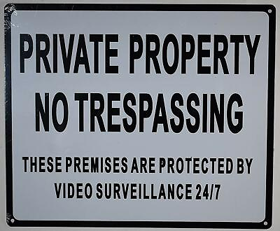 #ad Private Property No Trespassing These Premises are .... White10x12